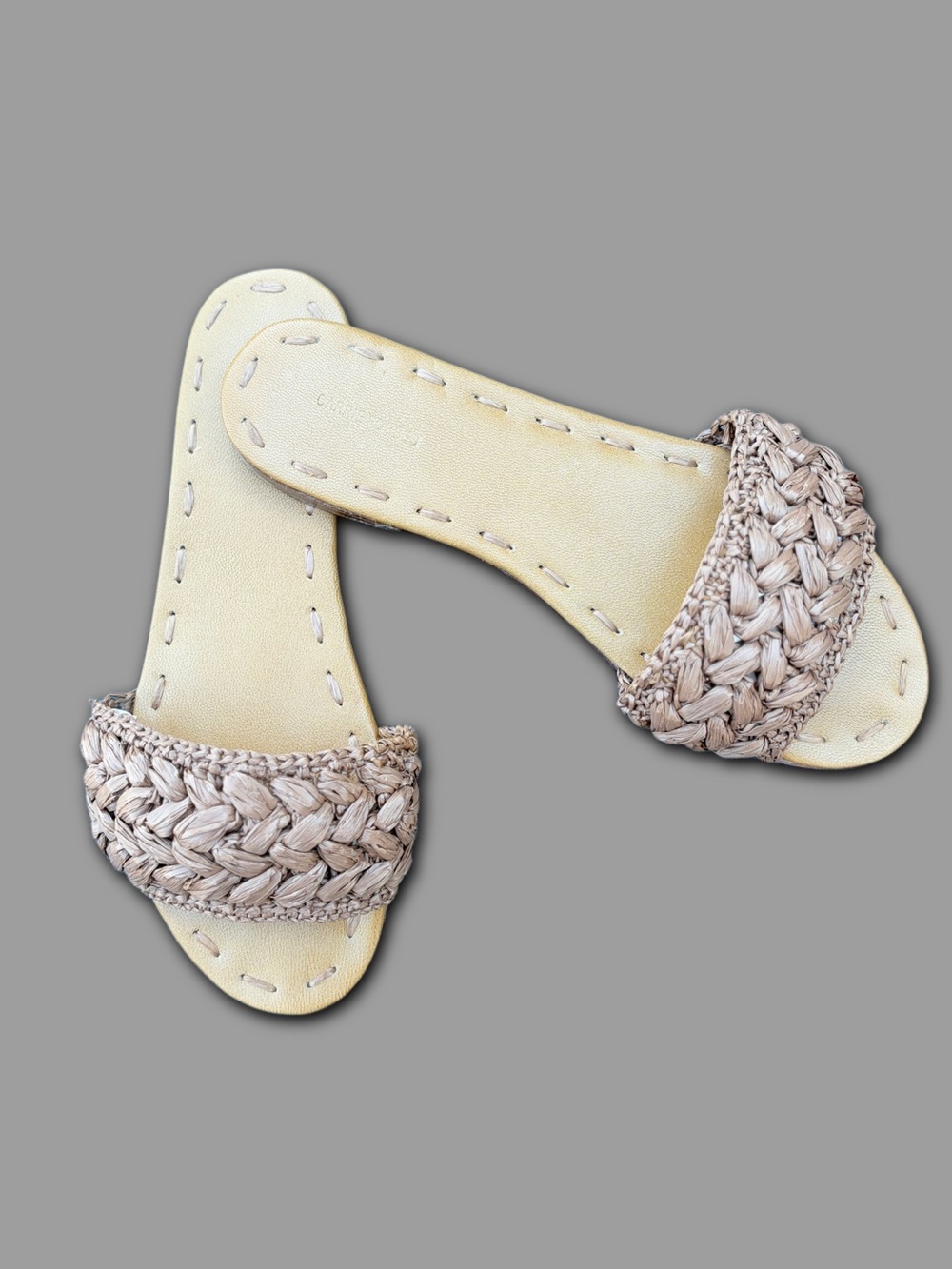 Carrie Forbes Trensa Woven Raffia Slide Sandals Size‎ 39